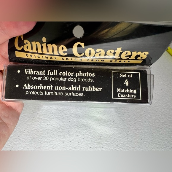 VTG Xpres Black Labrador Coasters Box Of 4 Barbara Augello Non-Skid Rubber - Picture 5 of 9